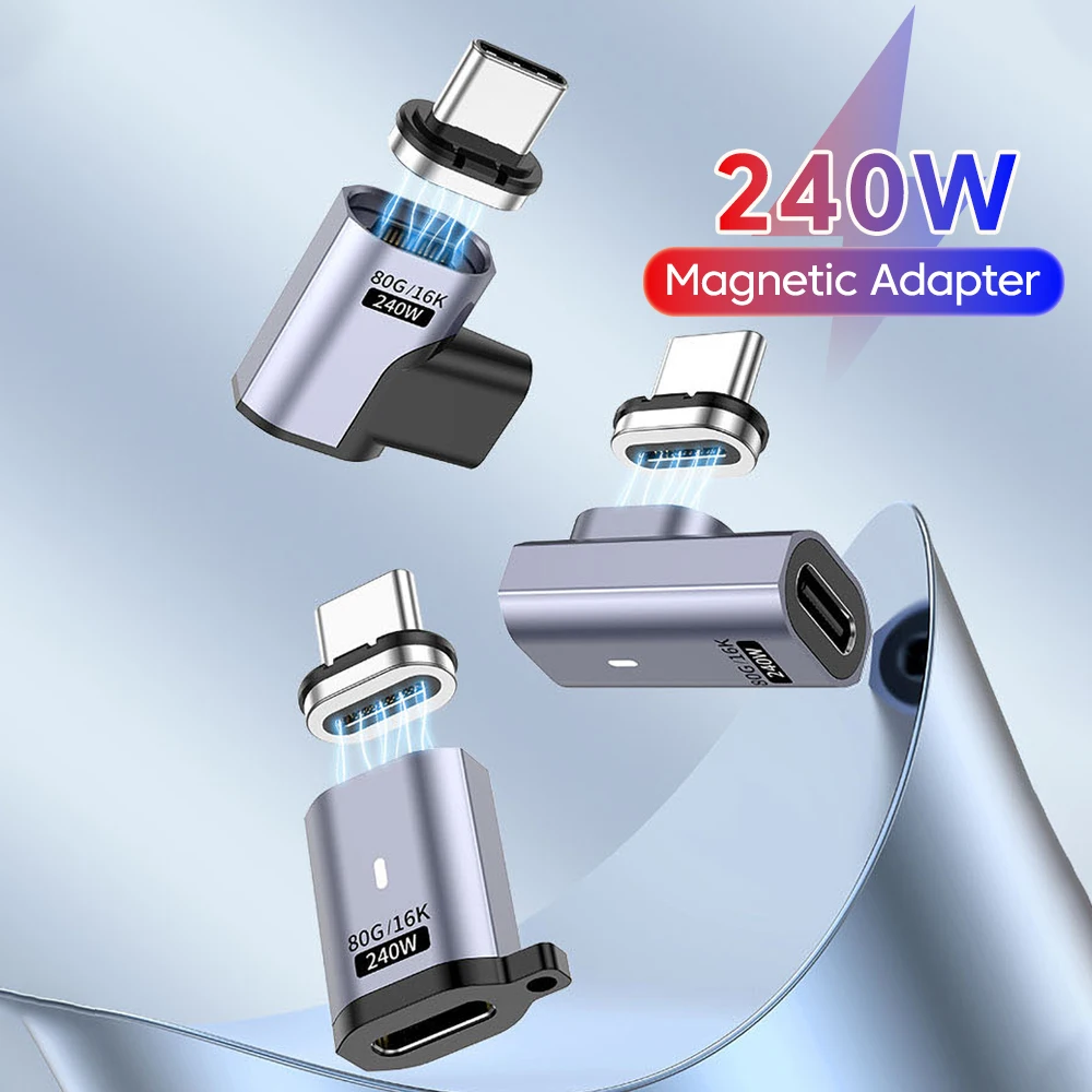 

PD240W USB-C to Type C Magnetic OTG Adapter 80Gbps Fast Charging Data Converter For Macbook iPhone15 16 Samsung Notebook