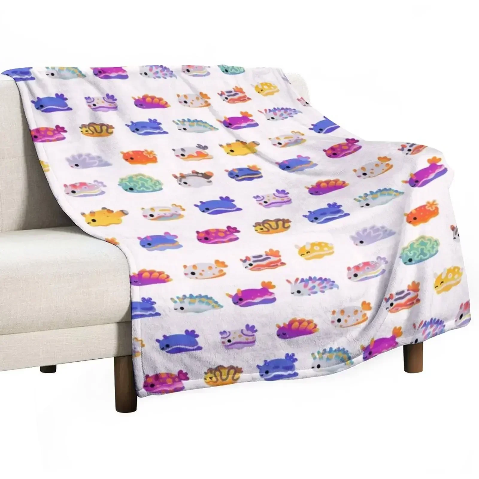 

Sea Slug Day - bright Throw Blanket warm winter Cute Blankets