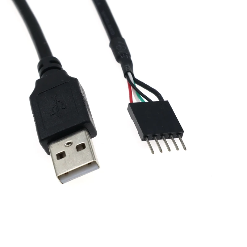 30cm USB 2.0 Male to 5Pin Male USB Connector PCB Motherboard Cable USB Shielding Cable 5-pin DuPont 2.54 Computer Case Cable