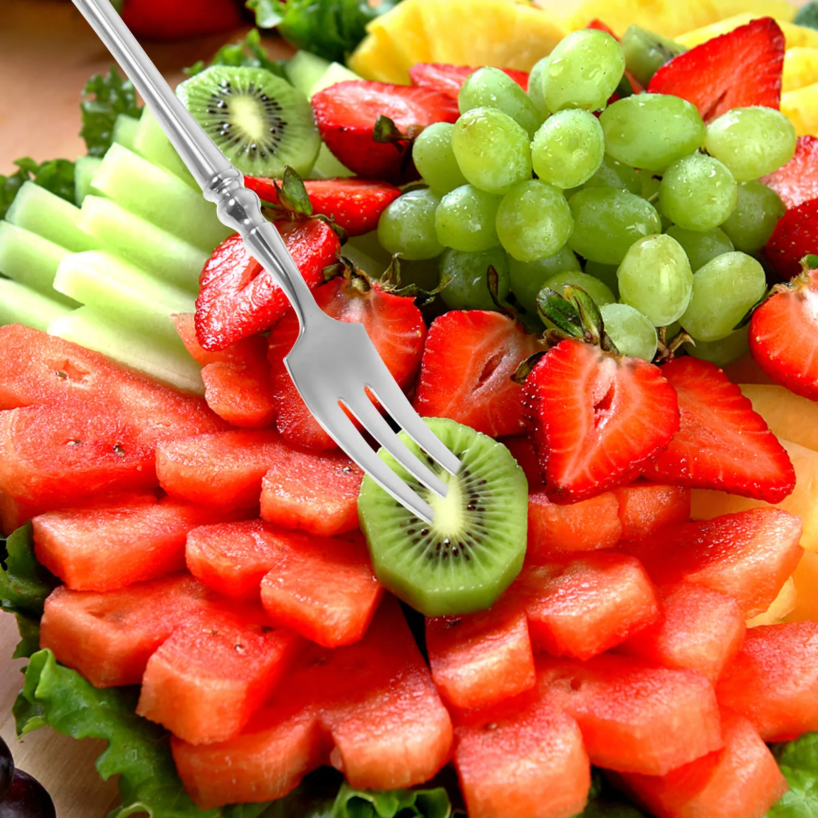 

1Set Stainless Steel Silverware Set Reusable Cutlery Kit Non Bendable Flatware for Family Restaurant Portable Utensil Set