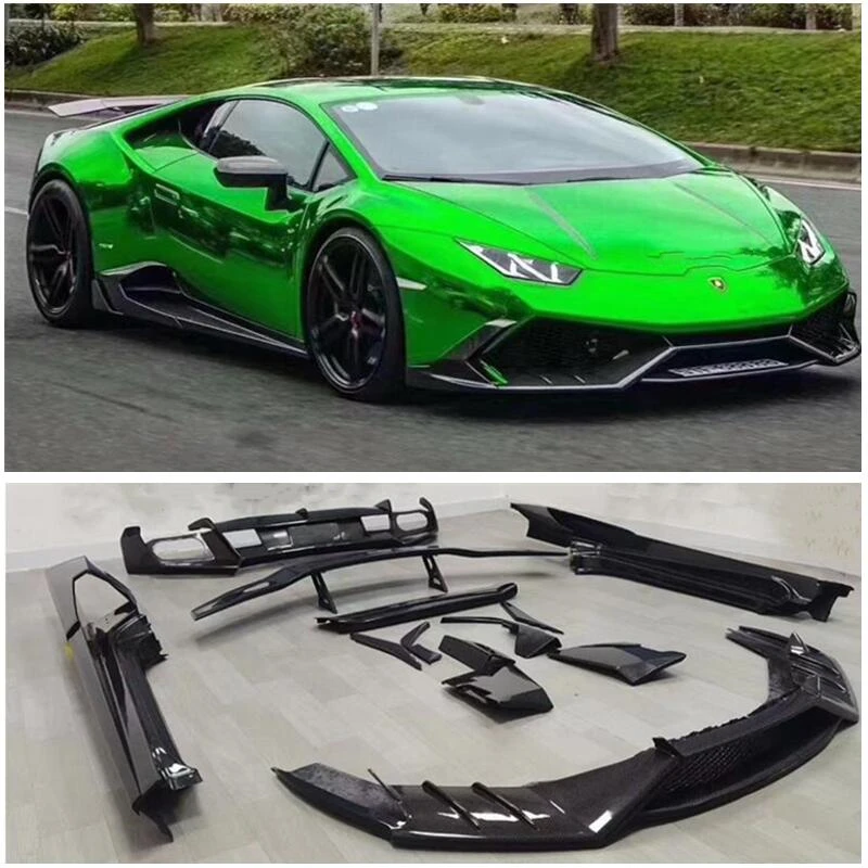 

For Lamborghini Huracan LP580 LP610 2014-2020 Real FORGE Carbon Fiber Front Lip Rear Diffuser Bumper Body Side Skirt Kit Spoiler