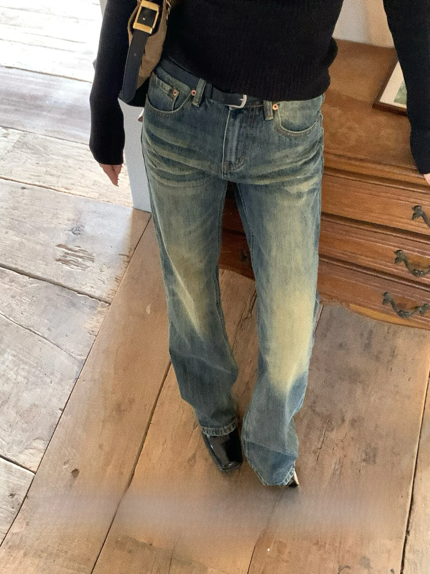 

Ретро джинсы-клеш с высокой талией, свободные повседневные джинсы для женщин больших размеров, хлопковые, весна-лето-осень, модные женские джинсы