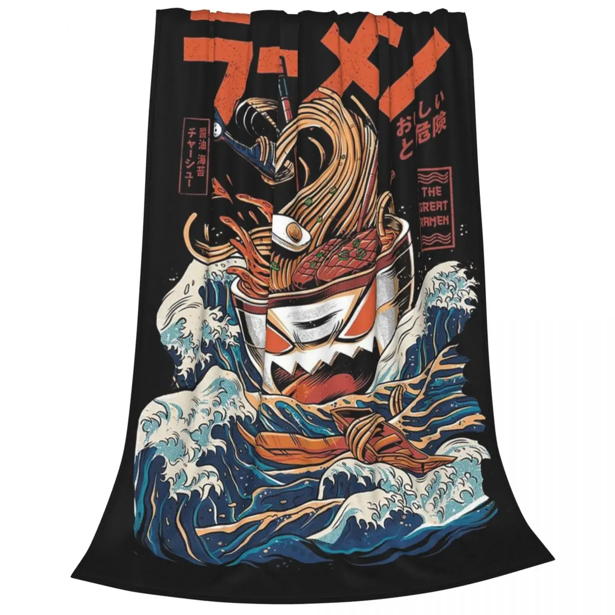 The Black Great Ramen Blankets Fleece Super Soft Sofa Throw Blankets For Home Bedroom Travel Throws Bedspread Quilt