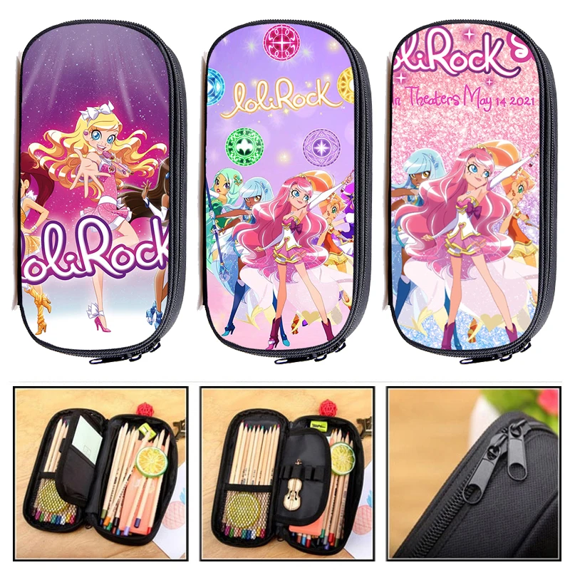 3D Anime  Lolirock Cosmetic Organizer Pencil Case Box Child Stationery Storage Pen Cute Lolirock Cases LoliRockstar Makeup Pouch