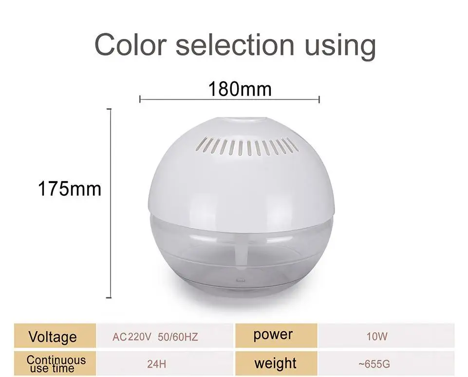 Air Revitaliser LED Light Colour Changing Bedroom Household Freshen  Aromatherapy A-ir P-urifier For Car Office Bedroom