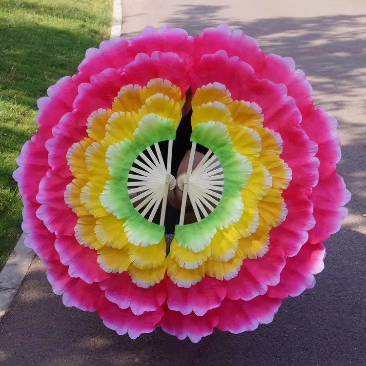 大きな花びらの牡丹の花扇子、ステージパフォーマンス用小道具、オープニングダンス、スクエアダンス、グループ演奏用扇子アクセサリー