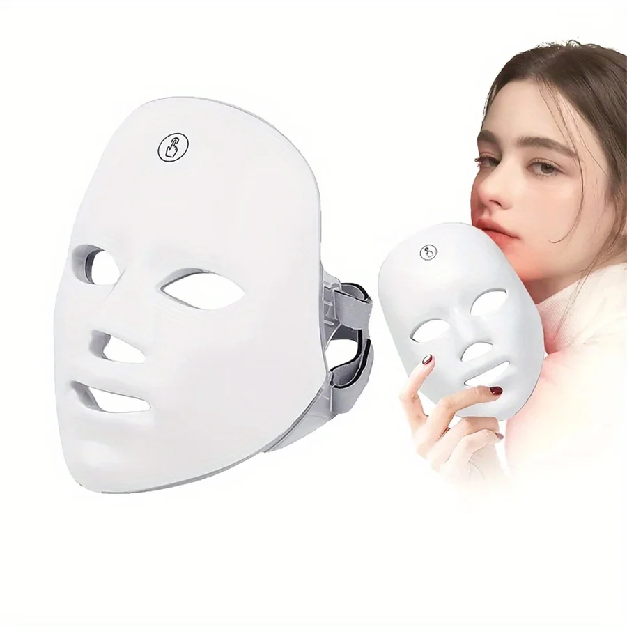 Rechargeable 7-color LED face mask facial care tool