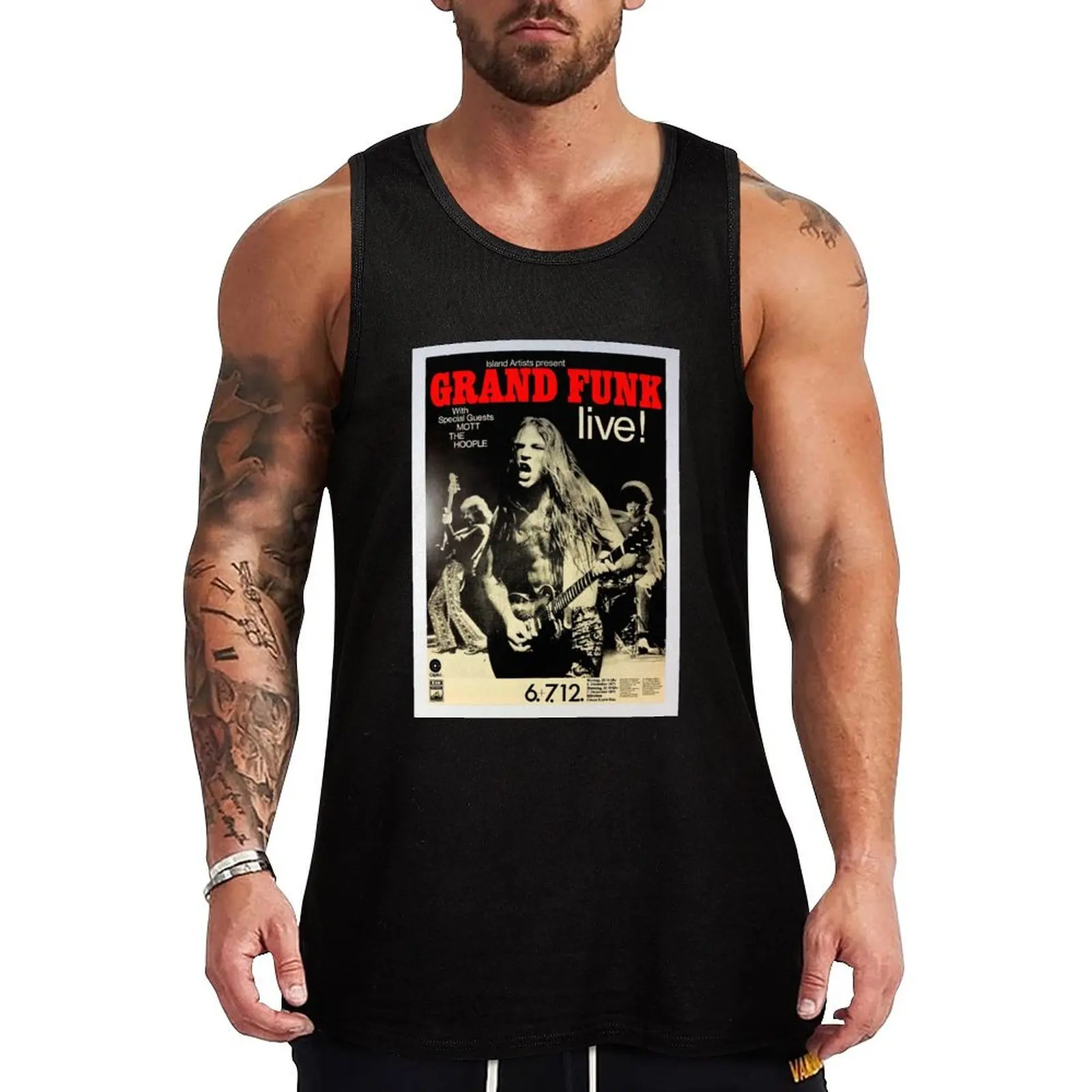 Grand Funk - Concert Poster. Tank Top basketball clothing men gym clothing