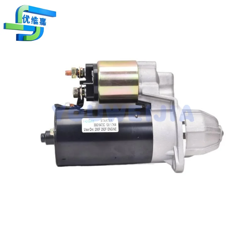 SBO18473C diesel engine starter, used for 290f, 292f 12V 1.7kW two-cylinder diesel generator starter components, with 9 teeth