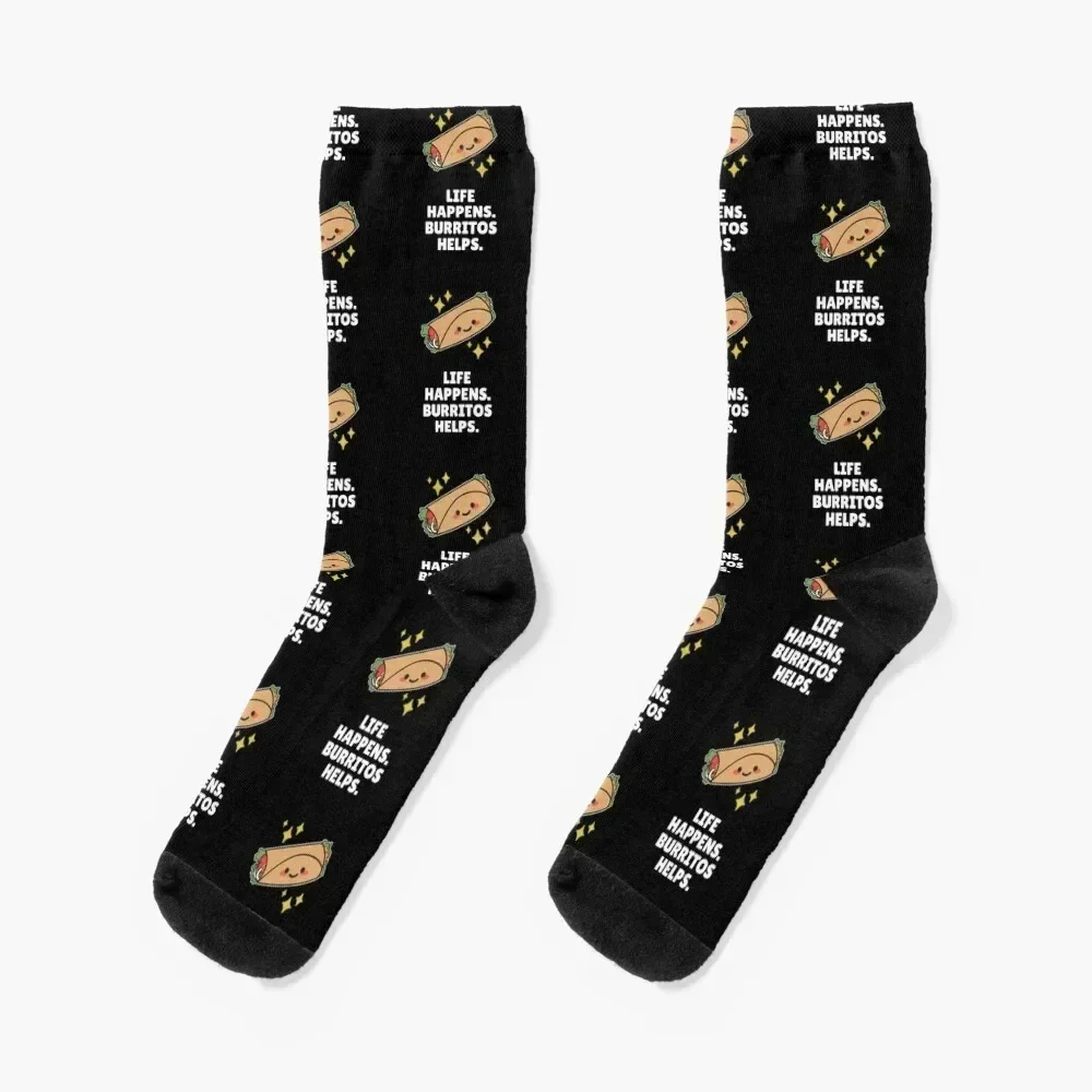 

Life Happens. Burritos Helps. Socks Stockings Climbing Children's with print Socks For Women Men's