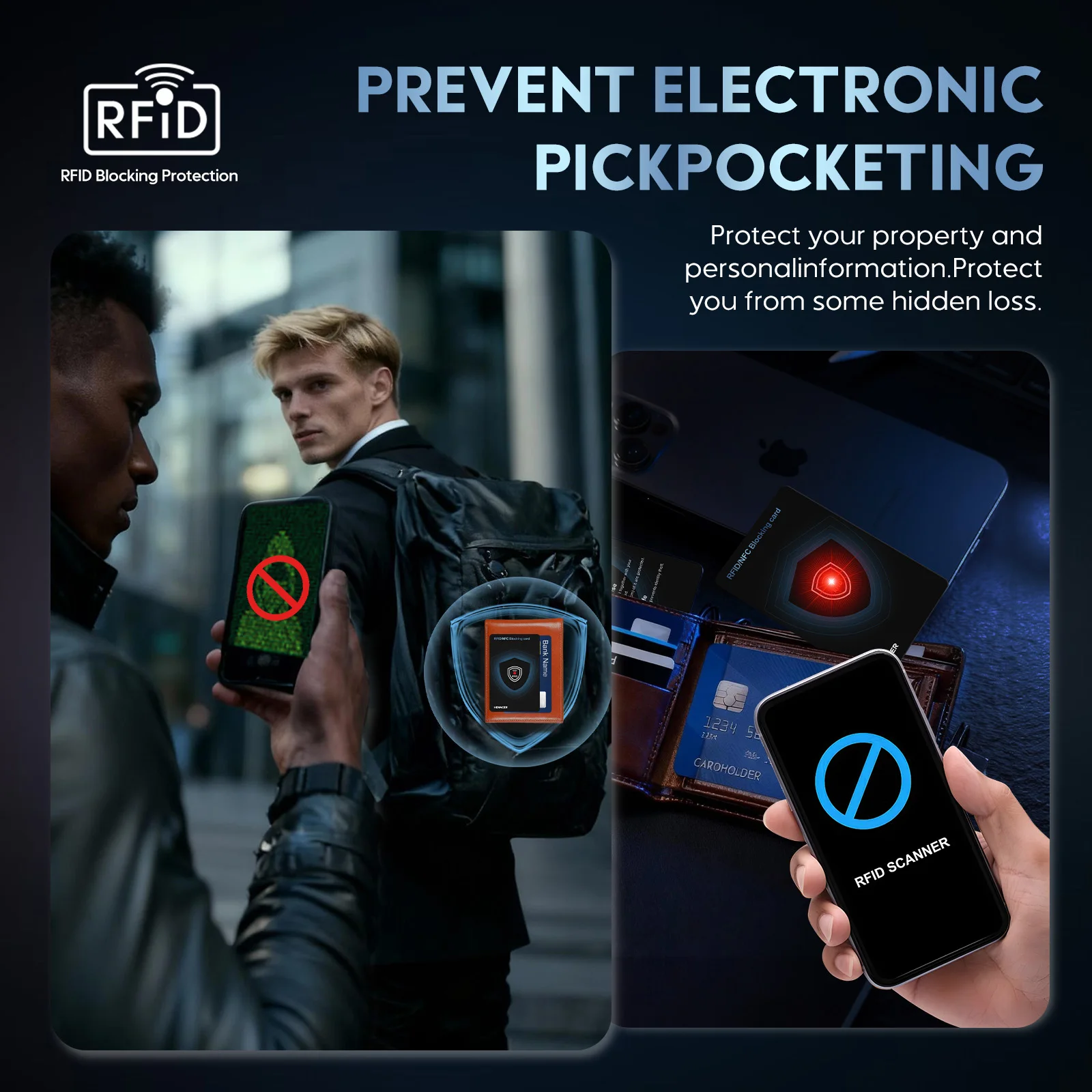 مجموعة بطاقات حجب RFID من الجيل الجديد مع محفظة بطاقة الائتمان NFC ذات الضوء الأحمر تحمي واقي بطاقة الائتمان رفيع للغاية