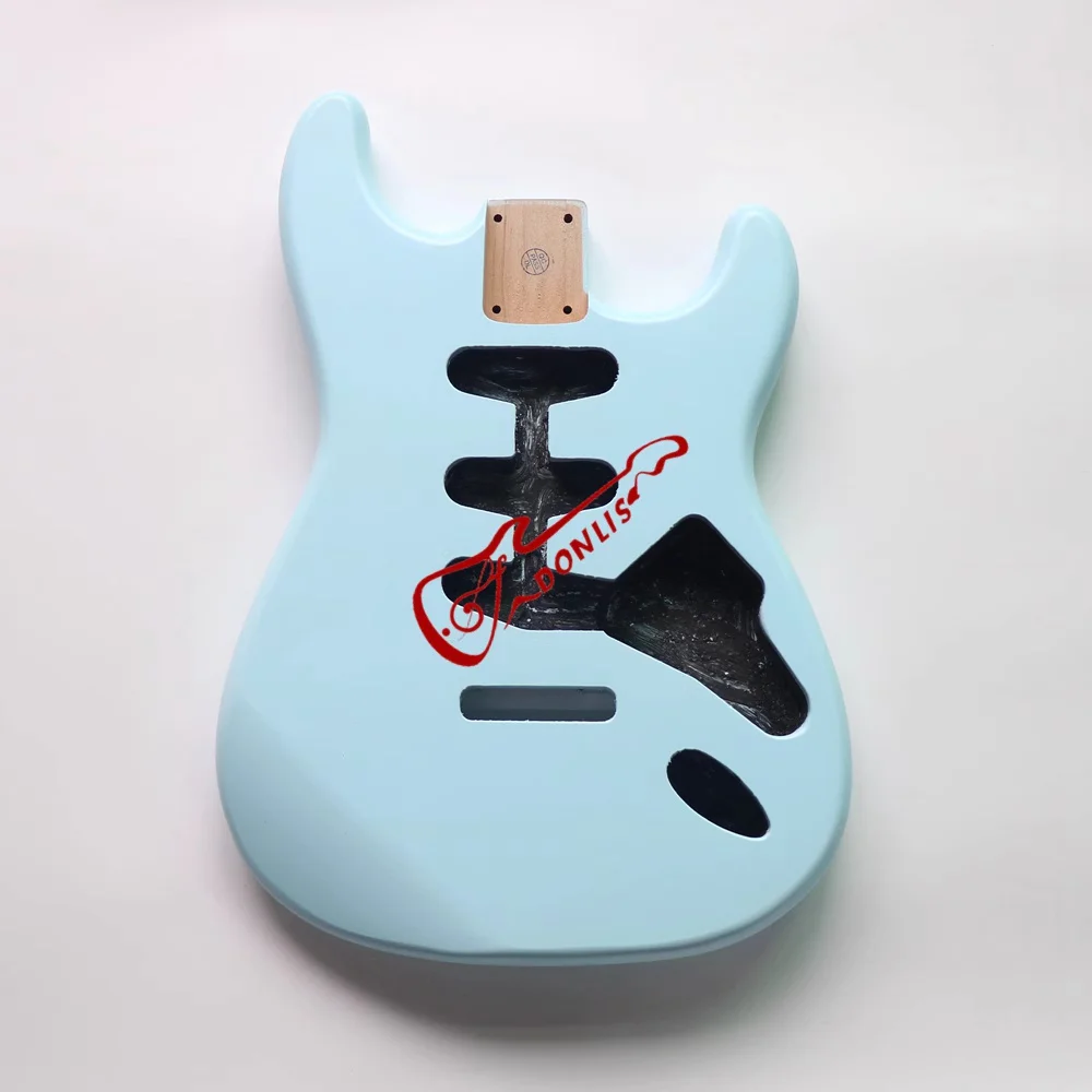 Single Single Single Alder Strat Electric Guitar Body Single Single Double Semi-finished Alder DIY Body Daphne blue