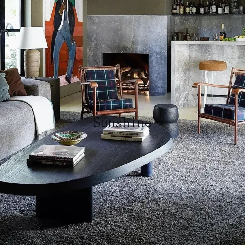 

Nordic size apartment simple solid wood art coffee table