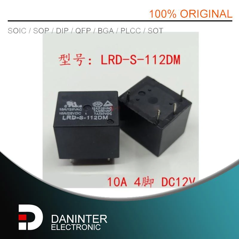 Nuevo 100% 2 piezas/lote LRD-S-112DM T73-1A-12V LRD-S-112 DM 12VDC10A 4PIN