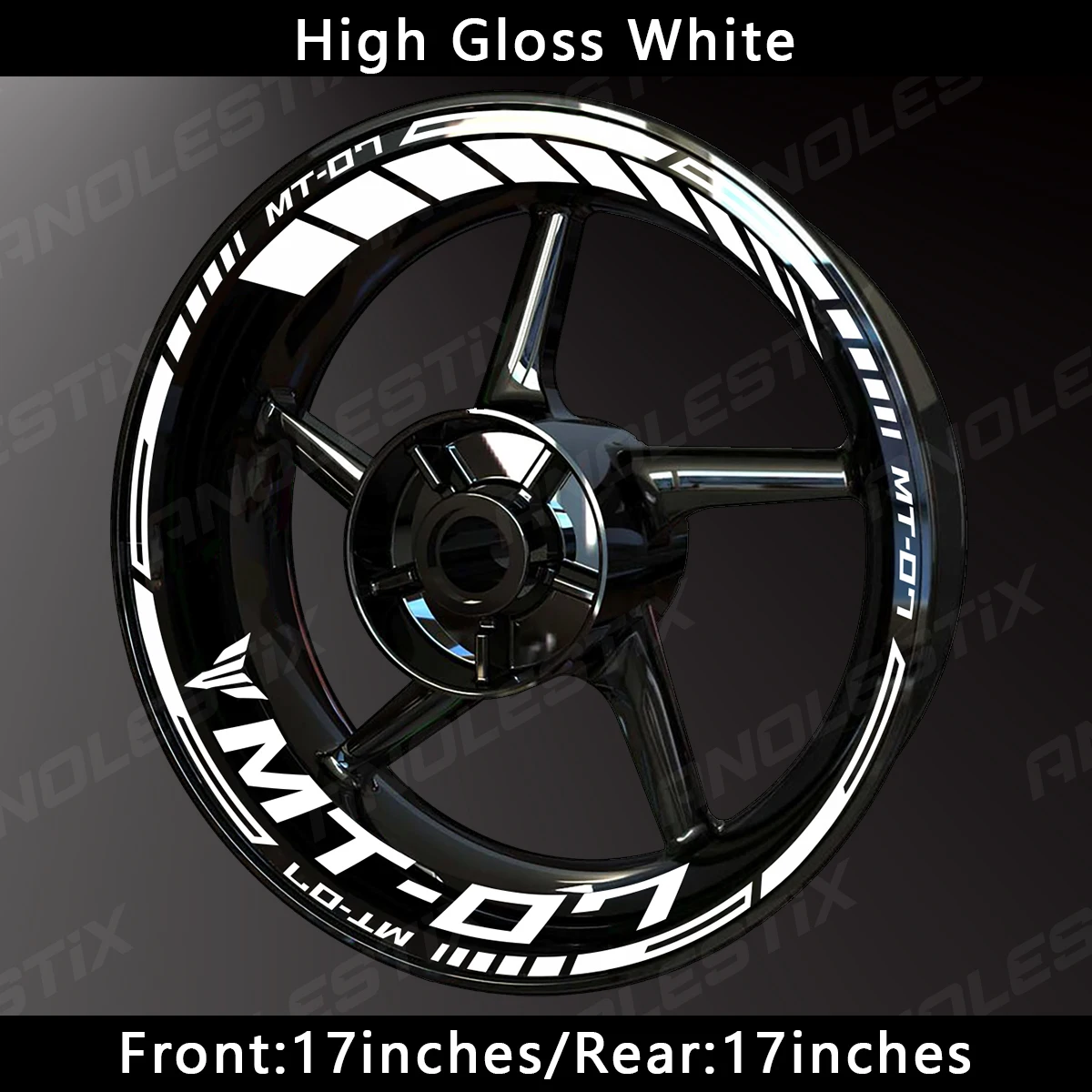 AnoleStix Reflective Motorcycle Wheel Sticker Hub Decal Rim Stripe Tape For YAMAHA MT-07 MT07