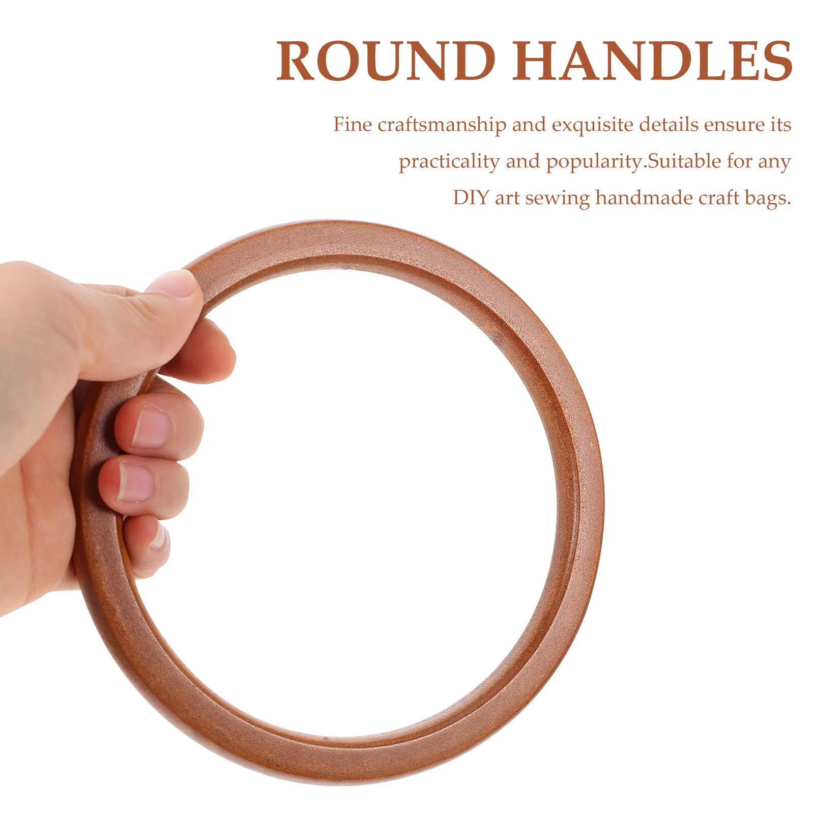 

2 Pcs Wooden Bag H 5cm Wooden H les Durable Round DIY Tote Bag Accessories Replacement for Travel Party