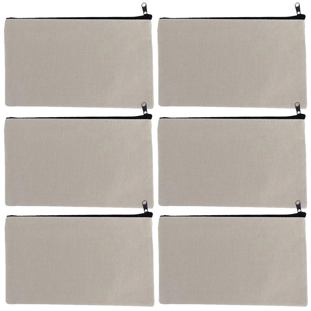 6 قطعة حقيبة أقلام رصاص من القماش الكتابة على الجدران سعة كبيرة بسحاب الحقيبة المحمولة متعددة الوظائف القلم حقيبة للتخزين لمكتب المدرسة