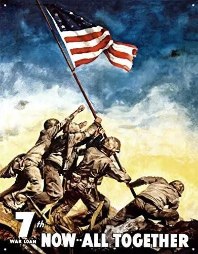 Unoopler Poster Discount WW II War Bonds Iwo Jima Sign Metal-Tin Signs, -aluminum