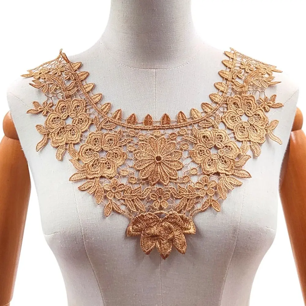 5PCS Multicolor Embroidered Collar Fashion Hollow Out Pattern Hollow Out Lace Collar Polyester Chic Flower Collar