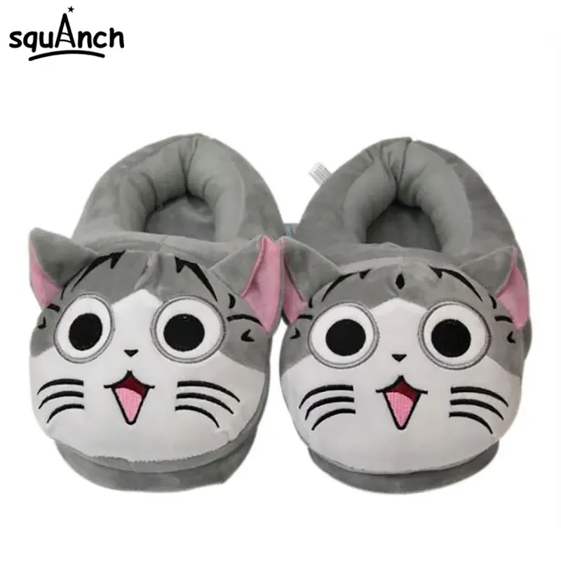 Chinelos de gato kawaii chi para mulheres e meninas, sapatos animados de anime, festa de carnaval, tênis de inverno, casal animal kigurumis tamanho 1, 35-42