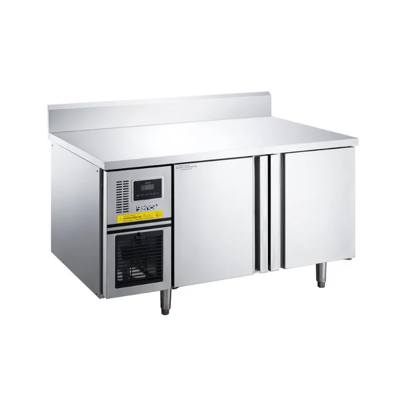 

Commercial stainless steel fresh-keeping workbench, milk tea shop flat cold refrigeration console