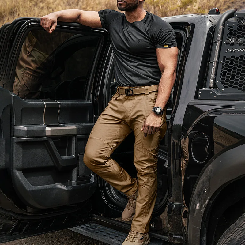 

Мужские повседневные тактические брюки для активного отдыха, весна-лето, длинные, рабочие, тренировочные, прямого кроя, со средней посадкой, хлопок