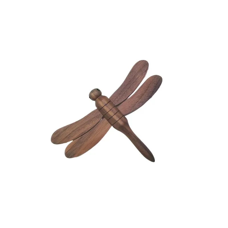 Natural Wooden Insect Fridge Magnet Cute Cartoon Dragonfly Wood Chip Ornament Creative Home Decoration Gift