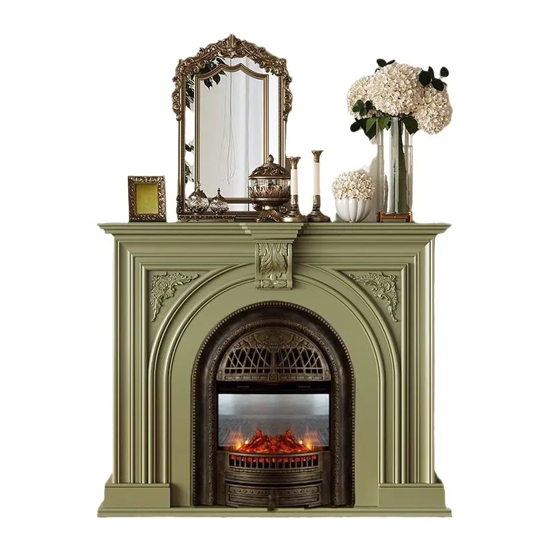 French custom mantel porch bed and breakfast villa heating living room decoration 3D simulation fire cabinet decoration