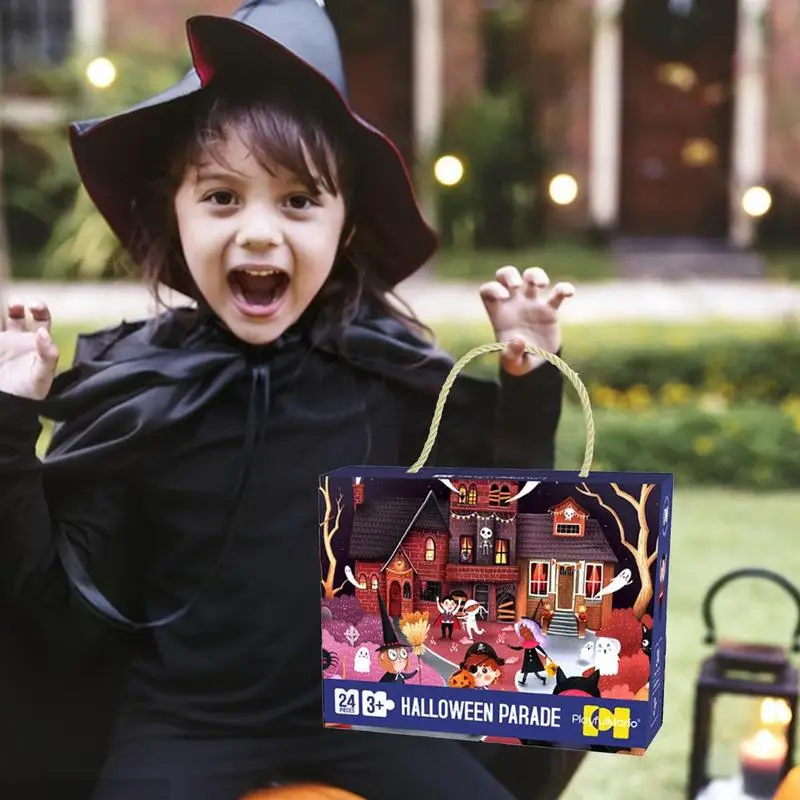 Halloween Puzzle Haunted House Party Funny Witch Jigsaw Decorations Sensory Developmental Gifts For 4 to 10 Years Old Children