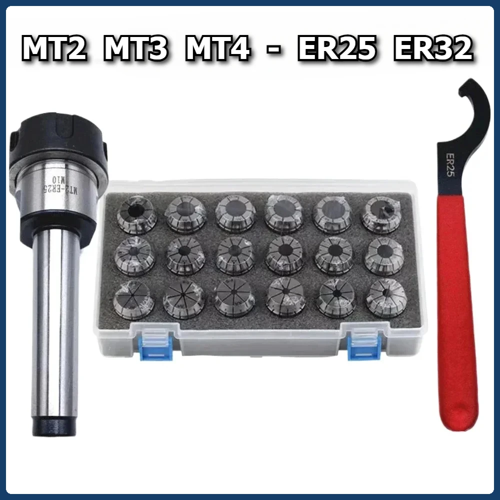 

ER20 ER40 ER25 ER32 Spring Clamps +MTA MTB ER MT3 MT2 MT4+ Wrench Collet Chuck Morse Holder Cone for CNC Milling Lathe Tool