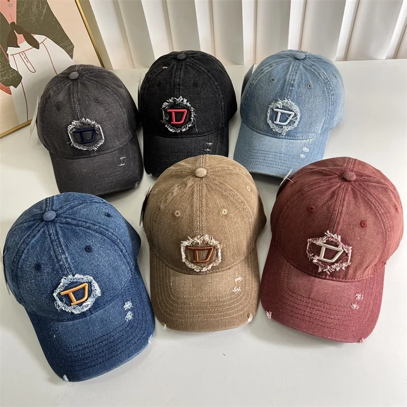 Vintage Denim Baseball Cap Men Women Embroidery Letter Jeans Snapback Hat Casquette Unisex Summer Sports Hip Hop Sun Cap Gorras