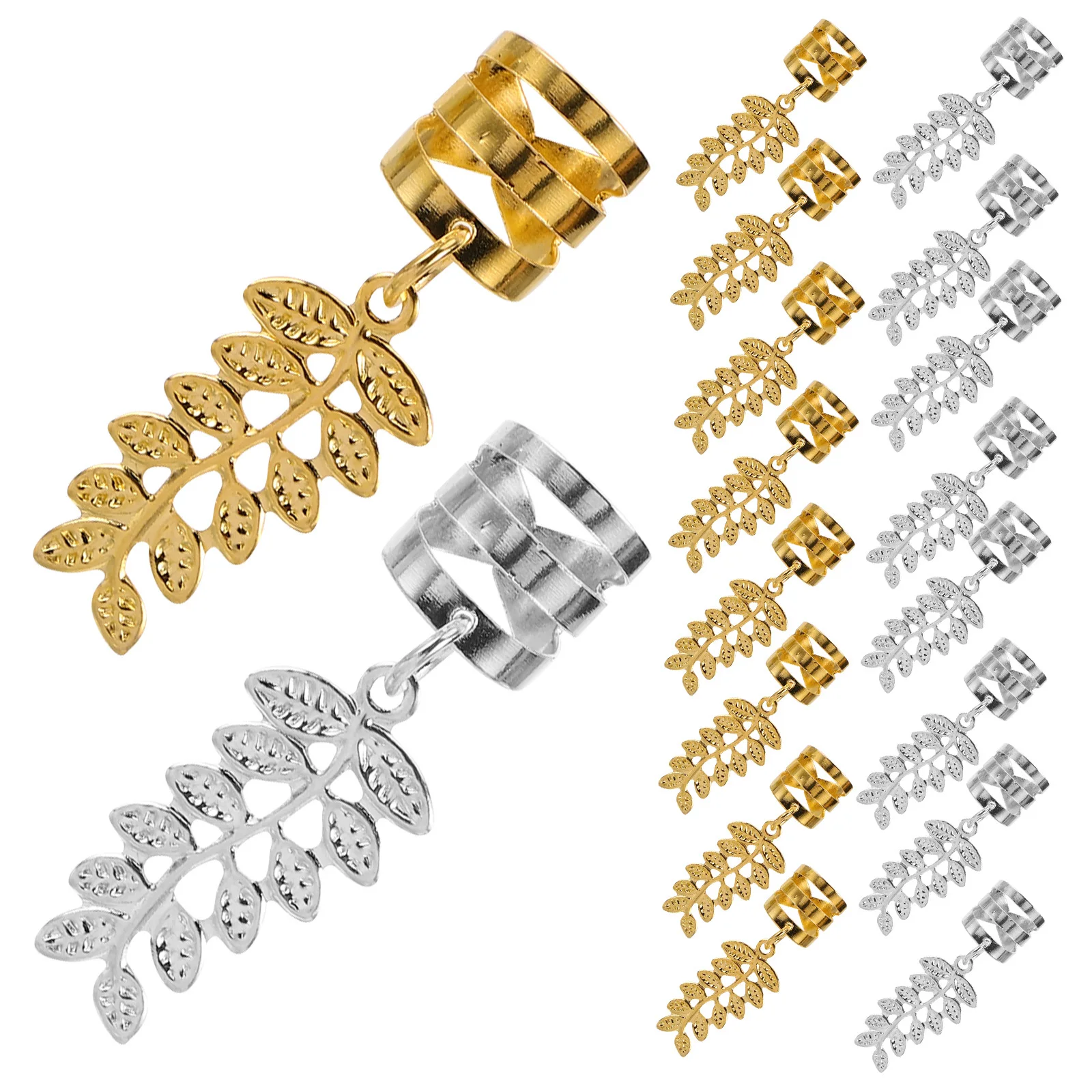 

40Pcs Leaf Hair Clips Metal Accessories Braids Cuffs Dreadlock Jewelry Festival Daily Wear Metal Hair Accessories for Women