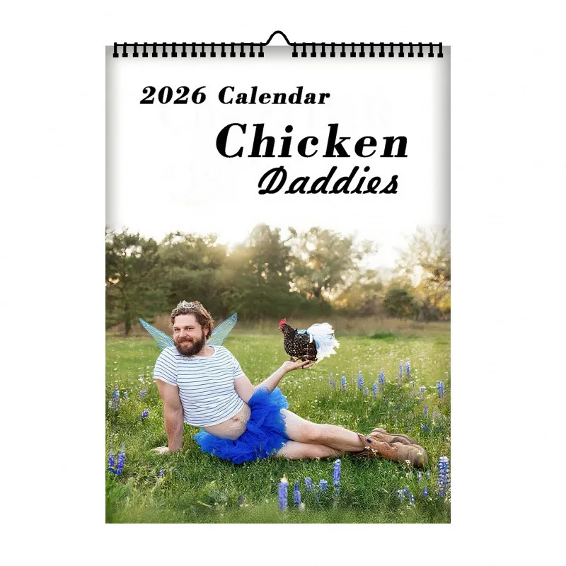 

2026 Funny Rooster Dad Hanging Calendar Magic Fairy Shaped Design Calendar Fun Birthday and Christmas Gift for Dad