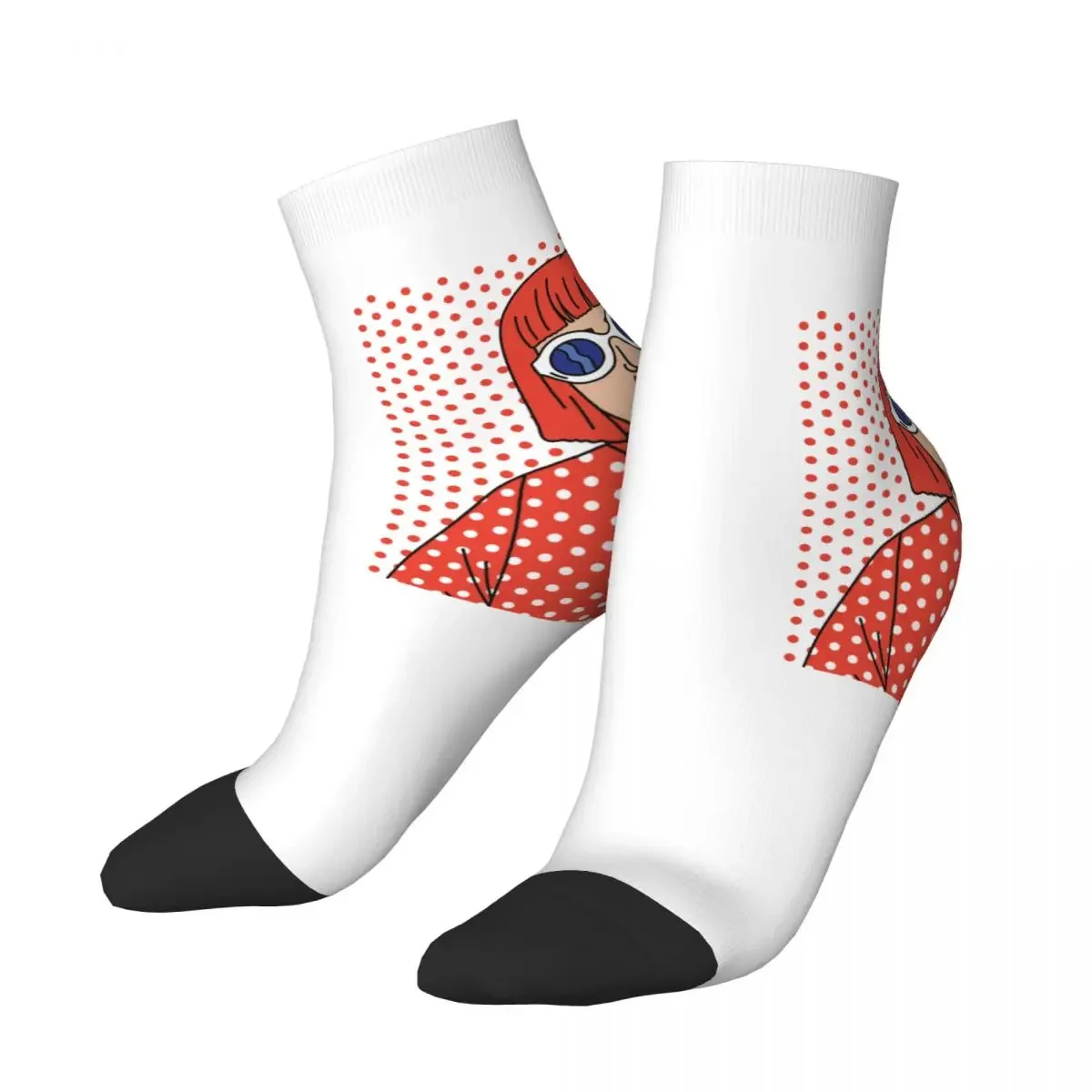 Kawaii Mens Yayoi Kusama Self Portrait Dress Socks Unisex Warm Comfortable 3D Printed Crew 