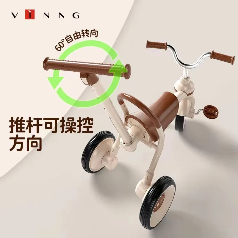 Four-in-one retro multi-purpose tricycle, pulley, walker, balance car, deformable car.