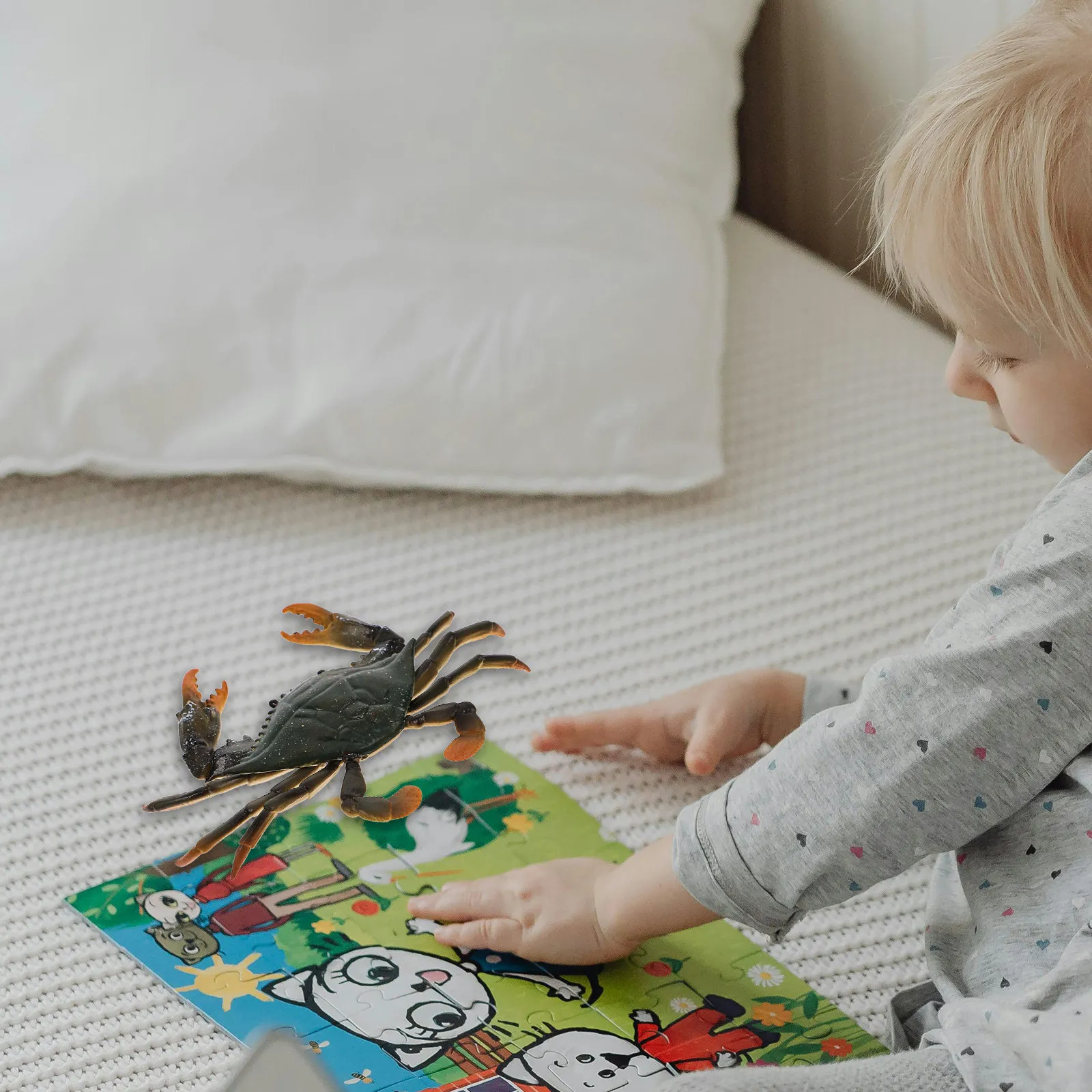 

1 шт. Имитационная фигурка краба из пластика, развивающая игрушка для детей, креативный образец морского животного для обучения