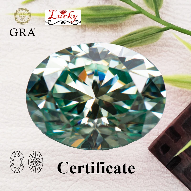 

Moissanite Oval Shape Natural Yellow Green Color VVS1 Charms Beads for DIY Jewelry Making Pendant Material with GRA Certificate