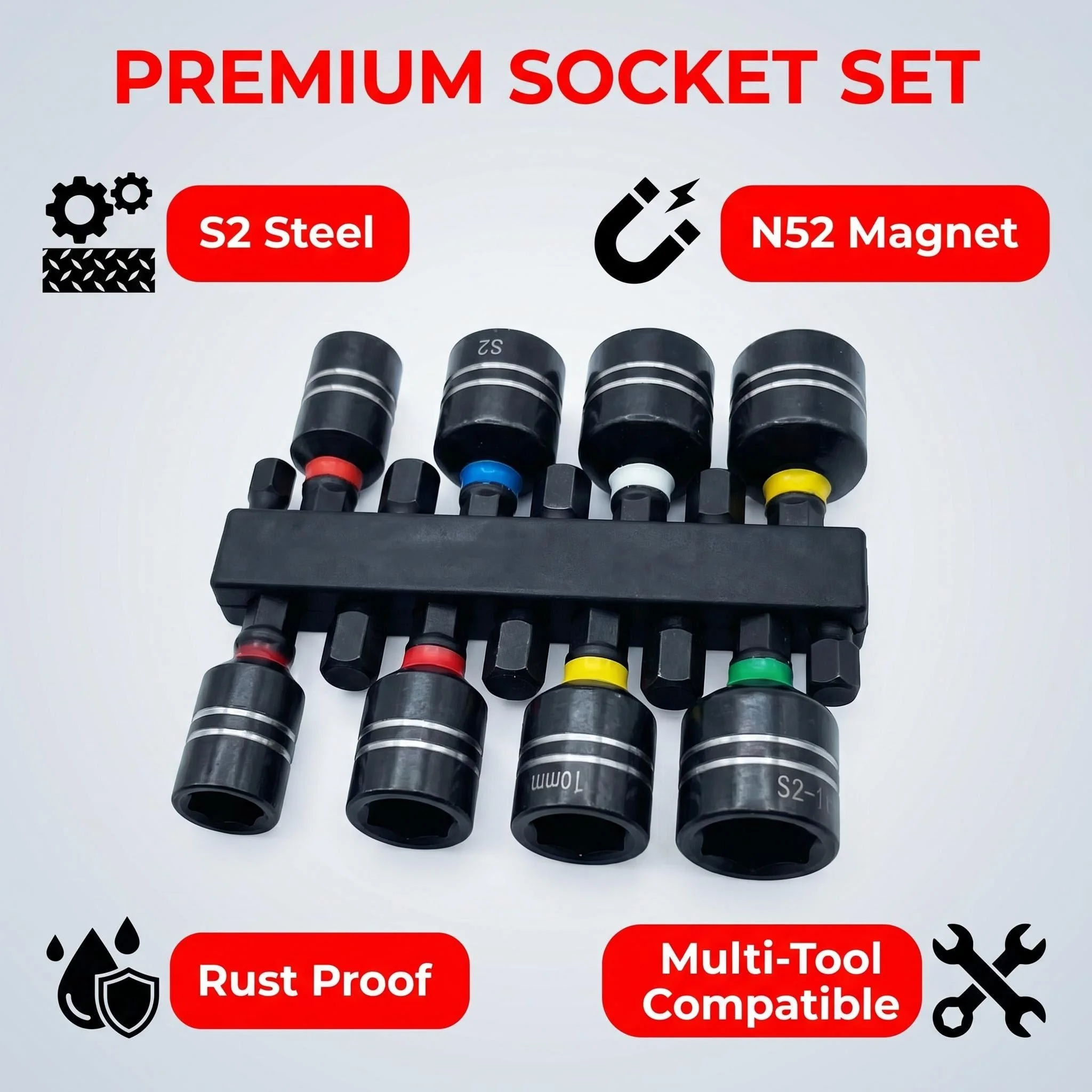 

Strong magnetic air screwdriver sleeve, strong magnetic drill tail thread sleeve head, strong magnetic hexagonal sleeve head