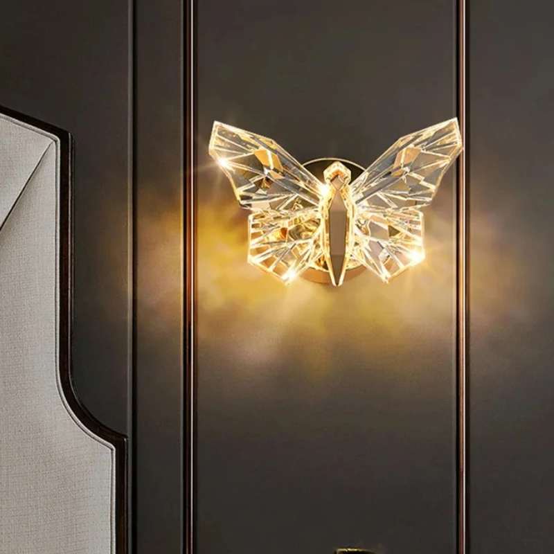 

Nordic LED Butterfly Wall Lamp Indoor Lighting Bedside Wall Sconce Lamp for Living Room Corridor Stairs Hanging Light Decoration