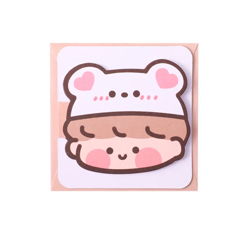 Cartoon Envelope Greeting Card Cute Ins Girl Holiday Blessing Postcard Student Confession Folding Notecard Paper Envelopes