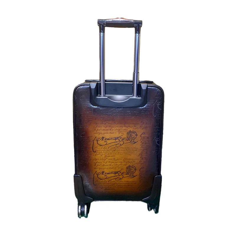 DIMY leather trolley case male business suitcase female leather suitcase universal wheel password boarding 22 inch soft suitcase