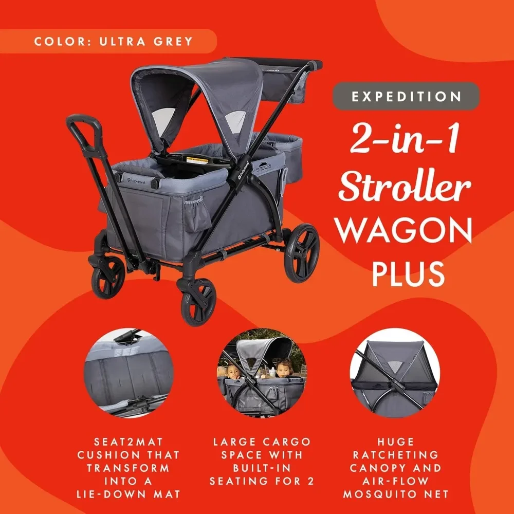 Expedition 2-in-1 Stroller Wagon PLUS, Ultra Grey