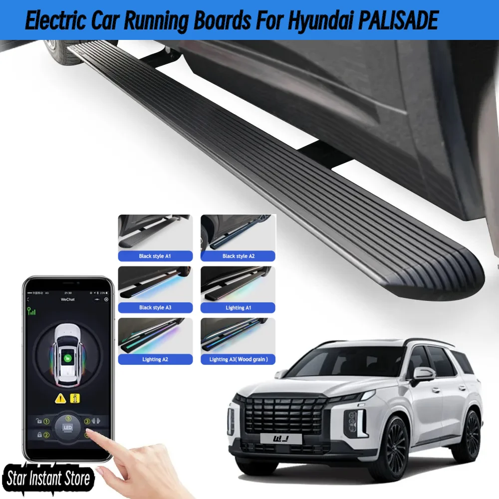 

Auto Retractable Running Boards for Hyundai PALISADE, Electric Side Steps with LED Lights Anti-Slip Pedal
