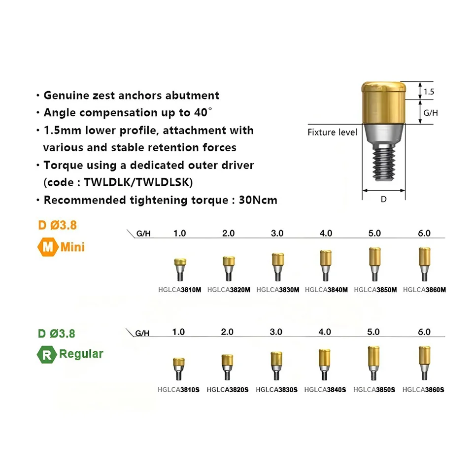 Dental Implant Locator Abutment For Osstem GH 1.0-7.0mm Titanium Overdenture Attachment System Restoration Accessories Factory