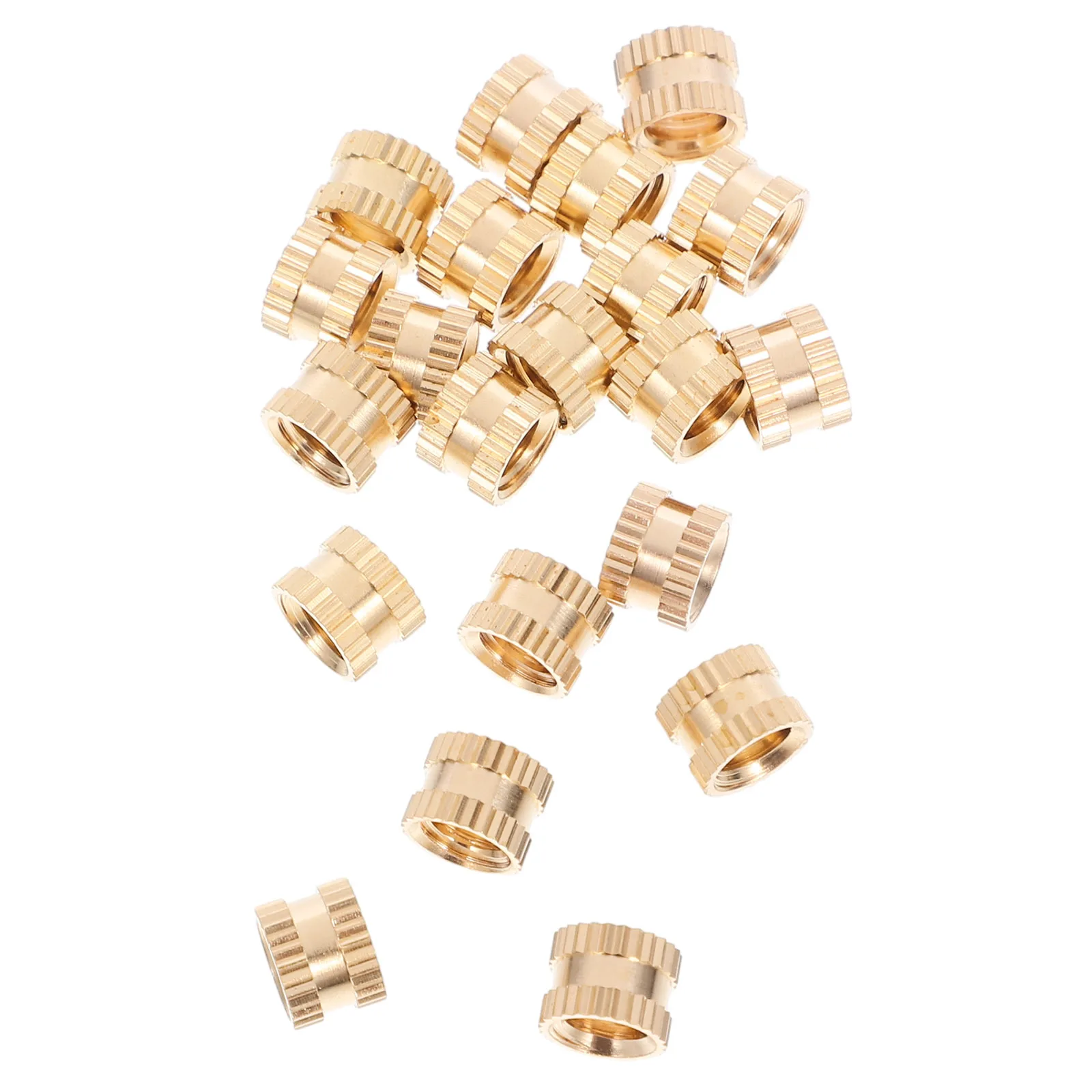 

20 Pcs Brass Nuts 10-32x7x11mm Knurled Threaded Inserts for Metal Heat Set Embedment Copper Female Nuts Precision