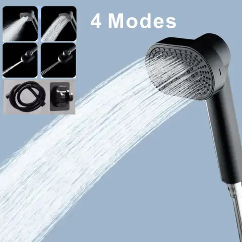 130MM 고압 360 ° 회전 4 가지 모드 호스가있는 샤워 헤드 물 절약 원 키 스톱 스프레이 노즐 욕실 액세서리 Best5 130MM 고압 360 ° 회전 4 가지 모드 호스가있는 샤워 헤드 물 절약 원 키 스톱 스프레이 노즐 욕실 액세서리 Best5