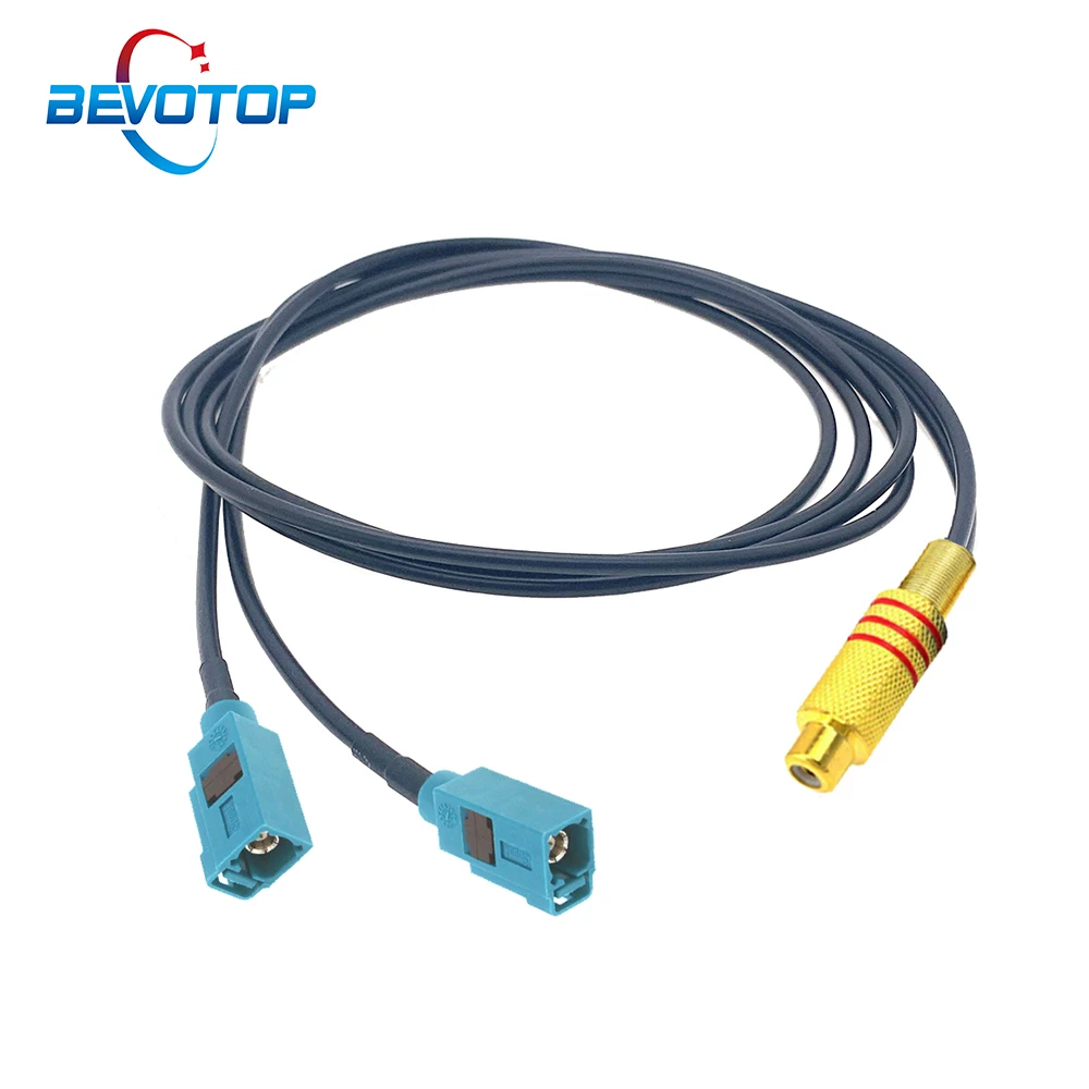 Dual Fakra Z Female to RCA Female Y Type Splitter Video Camera Connection AV-IN Cable Adapter for Car Rear View Parking Camera