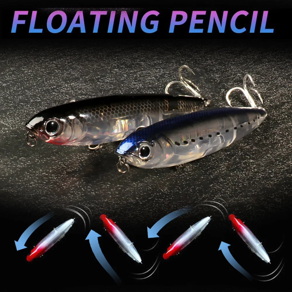 Schwimmender Bleistiftköder 17,5g 10cm Topwater Walk The Dog Angelköder 3D Swimbait Haken Popper Pesca Wobbler Minnow Rassel Cranbait – Detail 2