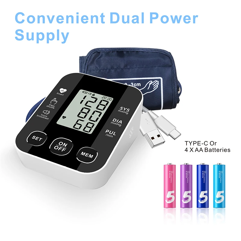 Digital Upper Arm Tonometer Medical Blood Pressure Monitor Heart Rate Sphygmomanometer Tensiometers Meter Adult Cuff 22-32mm