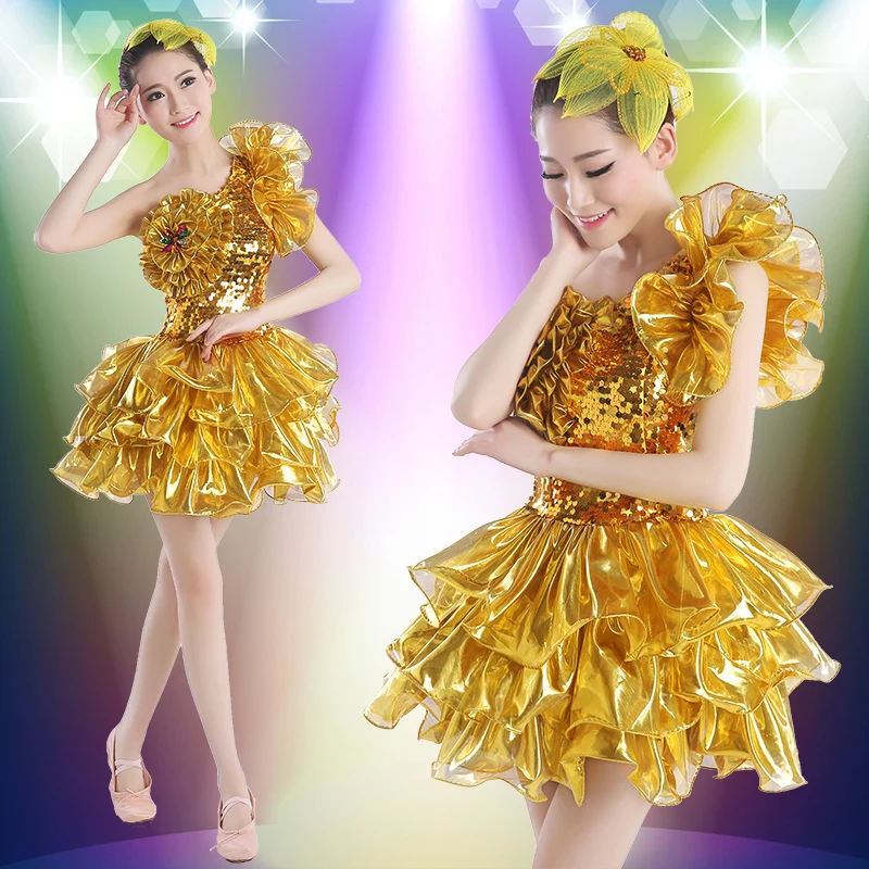 

Nightclub Women's Golden Jazz Dance Sequined Modern Dance Costume Stage Performance Costume Performance Costume